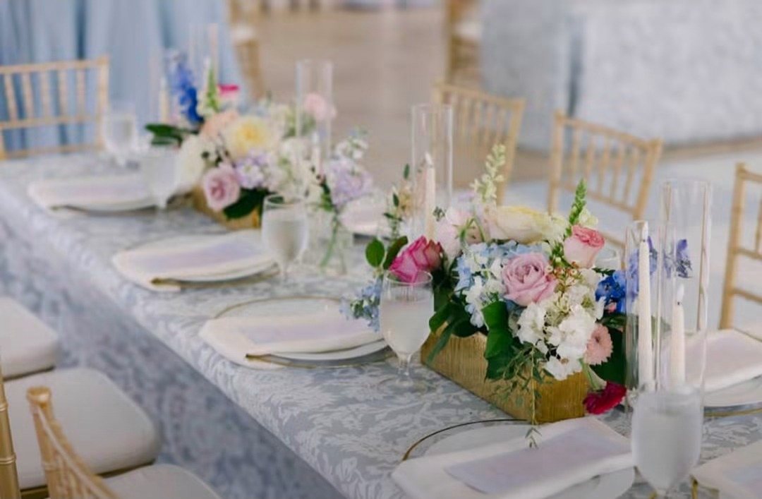 Reception table at the Coastal Arts Center of Orange Beach
